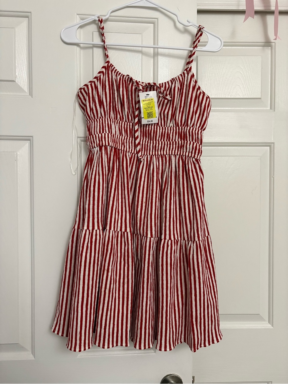 Kohl's Red and White Striped Sundress